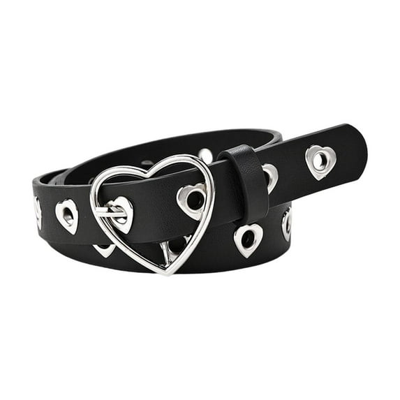 Metal Clip Buckle Belt Fashion Elegant Simple Faux Leather Belt Women Jeans Ladies Harajuku Accessories Dress - black