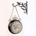 thumbnail image 1 of Metal Clock Double Sided Bird Round Wall Mount Hanging Home Decor Antique Outdoor Garden Wall Station, 1 of 6