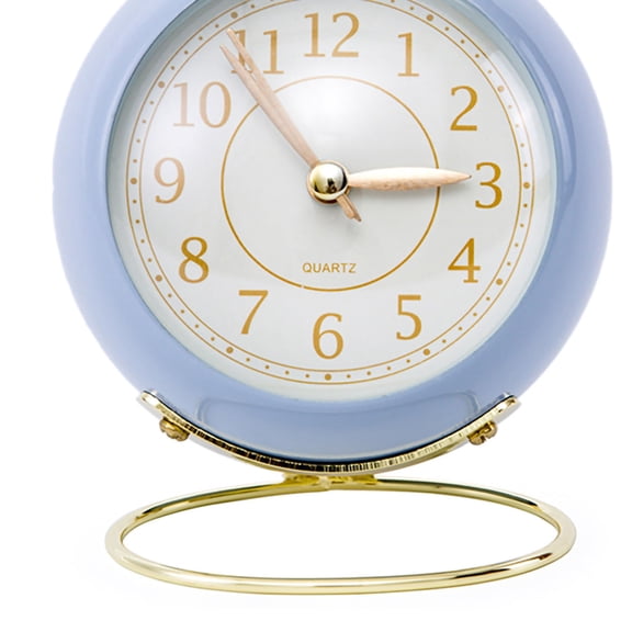 Metal Clock Ingenious Mute Round Children Electronic Quartz Alarm Clock for Living Room Bedroom
