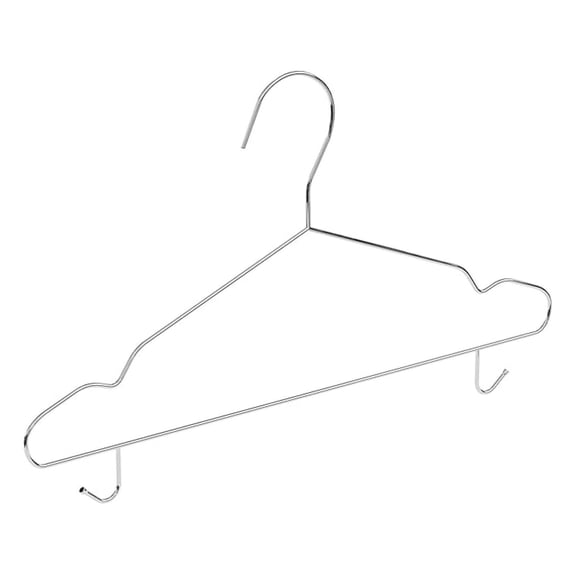 Metal Clothes Hangers Bulk 1 Pack with 2 for Pants, Heavy Duty Stainless Steel Wire Hanger with , Space-Saving, Ultra Thin, 16.5 Inch, for Standard Suits, Skirts, Shirts- Silver