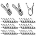 thumbnail image 1 of Metal ClothesPins, Row Cover Clips, Stainless Steel Pool Towel Clips, Chair Clips for Beach Towels, Garden Clips, Greenhouse Clamps, 20 Pcs, 2.16x0.4x1.18", 1 of 8