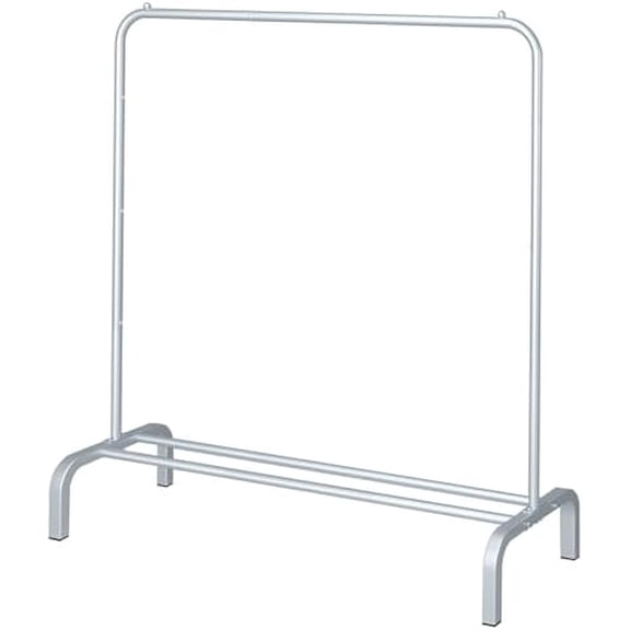 Metal Clothing Rack 43.3 Inches Clothes Garment Coat Rack with Bottom Shelf Clothing Rack for Hanging Clothes Coats Skirts Shirts Sweaters Silver Gray