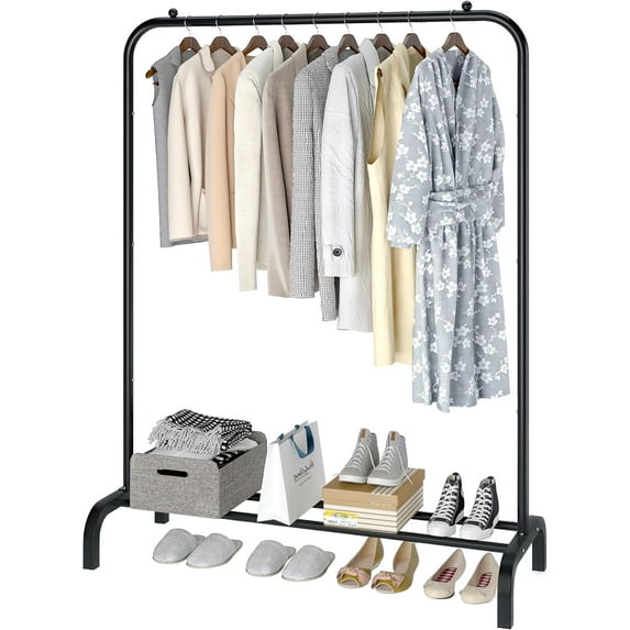 Metal Clothing Rack, Single Rod Portable Garment Rack for Hanging ...