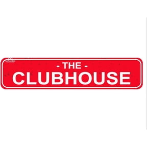 Metal Clubhouse Sign Wall Art Street Sign Door Name Plate Plaque for Home Patio Garden Bar Garage Farmhouse Decor Red Tin 16 x 4 Inch