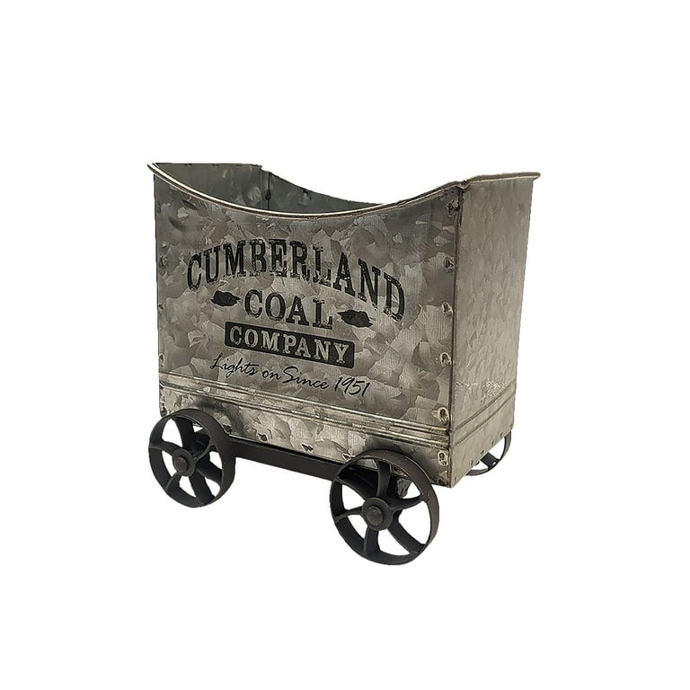 Metal Coal Mine Car Indoor Railroad Train Cart Christmas Decorations Home Decor Metal Coal Mine Car Indoor Railroad Train Cart Christmas Decorations Home Decor