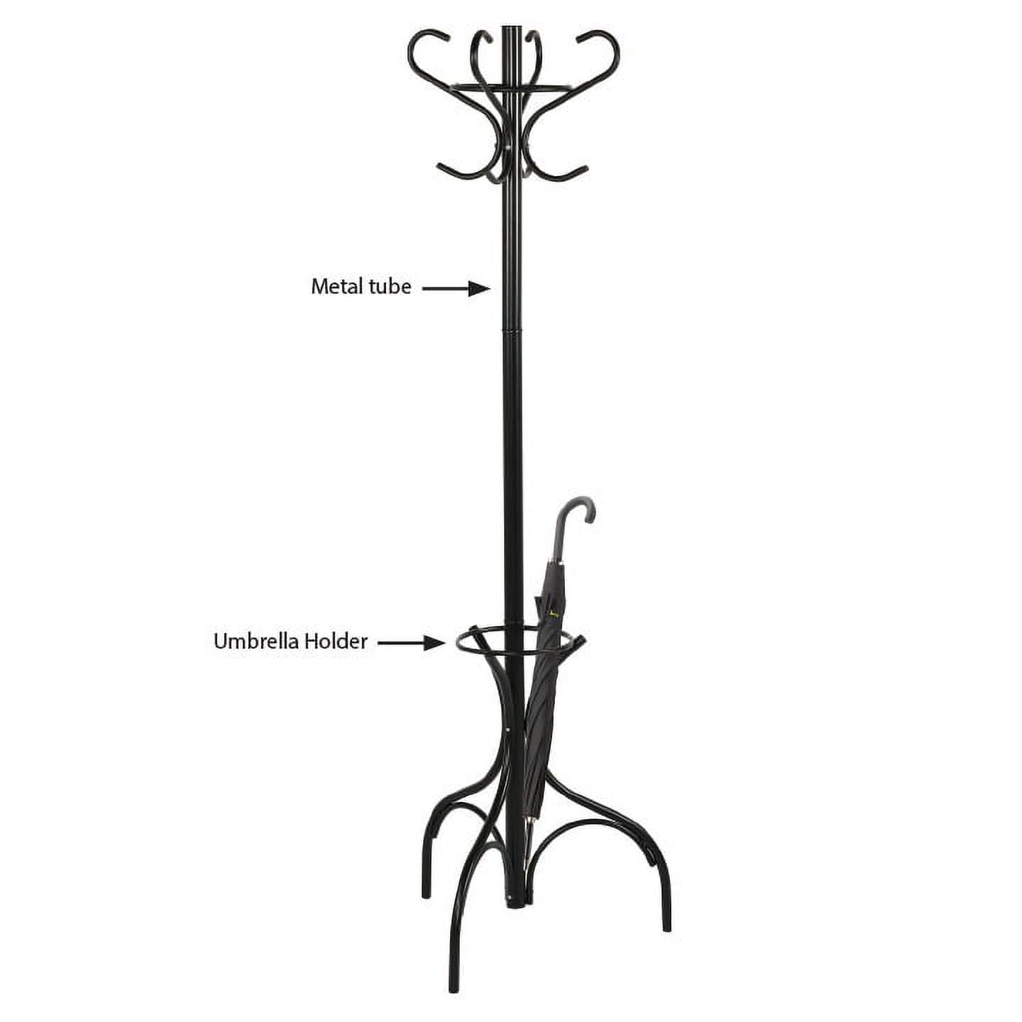 Metal Coat Hanger, Bouquet Coat Rack, 4 Hangers with Umbrella Holder