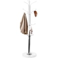 thumbnail image 1 of Metal Coat Rack with Natural Marble Base, Coat Rack Stand with 12 Hooks & Umbrella Holder, White Modern Freestanging Coat Racks, Coat Jacket Hanger Tree Stand for Corner Entryway Office, 1 of 9