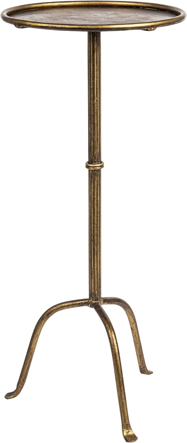 Antique Brass Round Metal Martini Table
