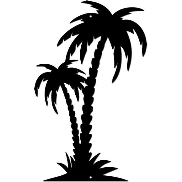 Metal Coconut Tree Wall Decor Palm Tree Wall Art Black Tropical Trees Sculptures Wall Art Decor Hanging Wall Sign for Above The Bed Living Room Home Garden Supplies 9.8x15.7Inch DIY