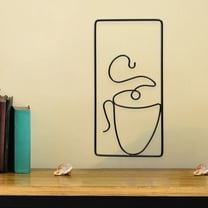 Metal Coffee Cup Wall Decor Kitchen Dining Room Sign Black Iron Artwork Home Decoration Hanging Plaque Gift for Coffee Lovers Unique Design