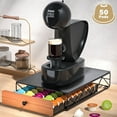 thumbnail image 1 of Metal Coffee Pod Holder for 50 Nespresso Vertuo Capsules Pods & 50 Dolce Gusto Pods, HFHOME Nespresso Vertuoline Capsule Drawer Organiser Coffee Machine Stand, 1 of 8