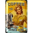 thumbnail image 1 of Metal Coffee Sign - Fresh & Hot Coffee - Funny Kitchen Sign, 12x8", 1 of 4