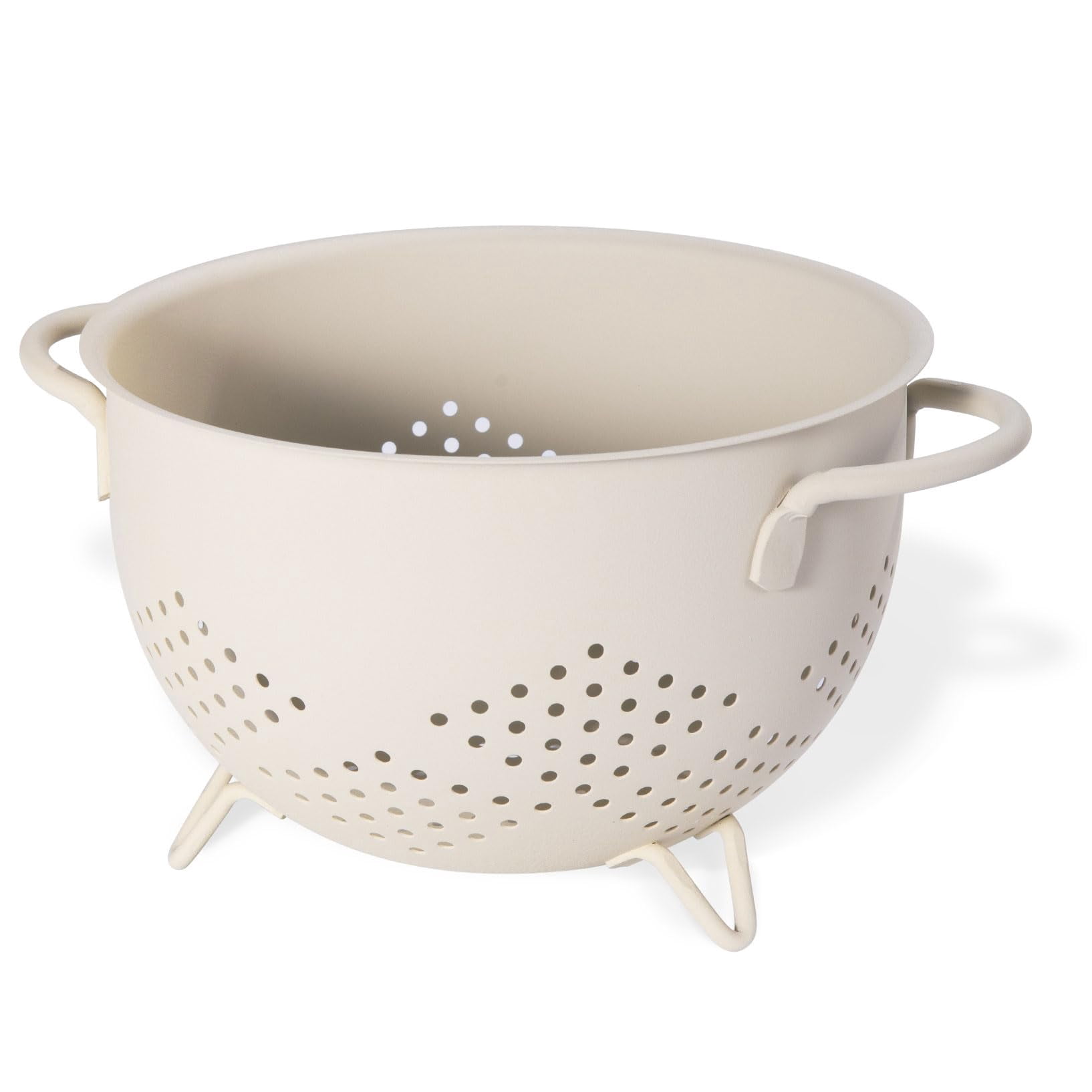 Metal Colander 5 Quart Powder Coated Self-draining Metal Strainer with ...