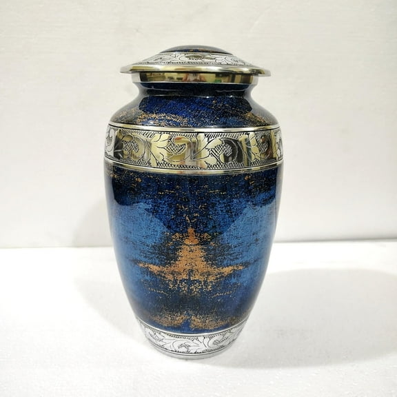 Metal Color Splash Urn for Adult Human Ashes  Premium Decorative Memorial Cremation 10 inches Urns for Funeral, Burial, Columbarium, or Home Tribute Display