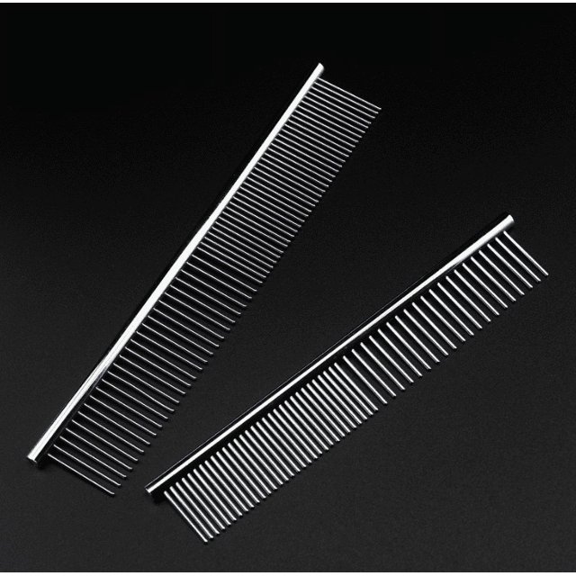 Metal Comb for Dogs, Metal Dog Combs, 2 Pack Cat Comb with Rounded Ends