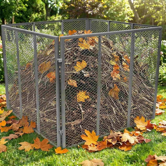 Metal Compost Bin Outdoor, 172 Gallon Large Outdoor Compost Bin, Metal Wire Mesh Composting for Yard Waste Leaves Kitchen Scraps, Rust Proof Garden Compost, 3RD Gen, 39.7" L 39.7" W 31.5" H