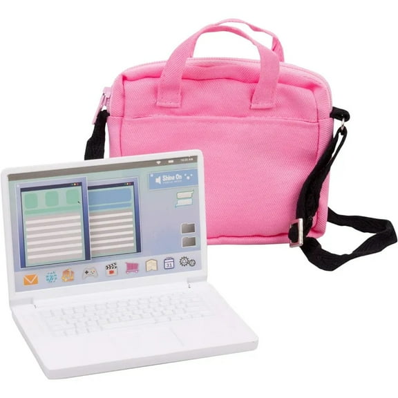 Metal Computer Laptop with Carrying Bag for American and other 18 in Girl Dolls - Durable Metal Construction