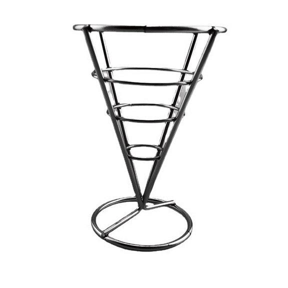 Metal Cone Basket Fry Holder French Fries Stand Snack Fried Display Rack
