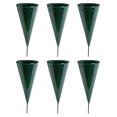 Metal Cone Cemetery Vase, 6Pack Green