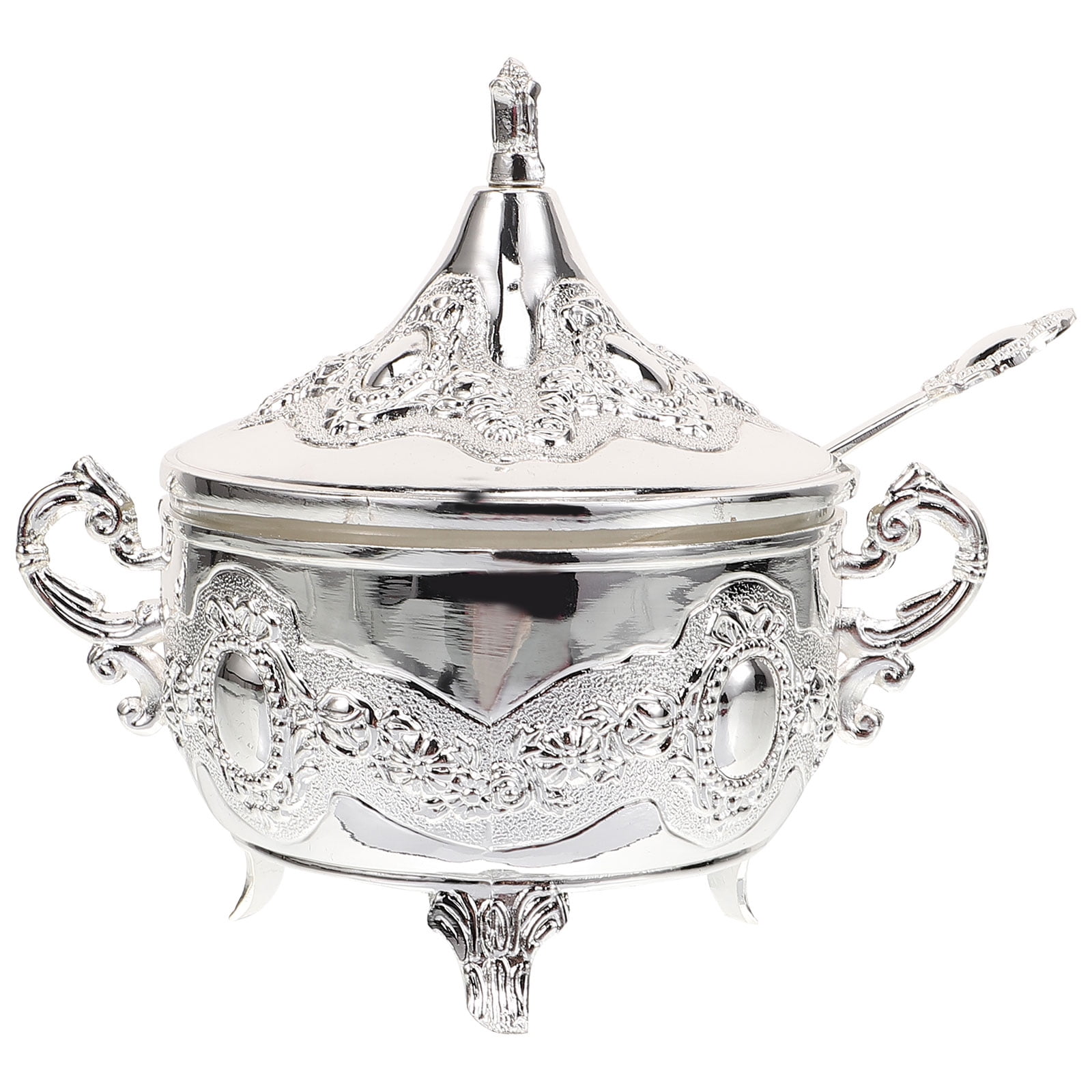 Metal Container with Lid Salt Condiment Canister Set Server