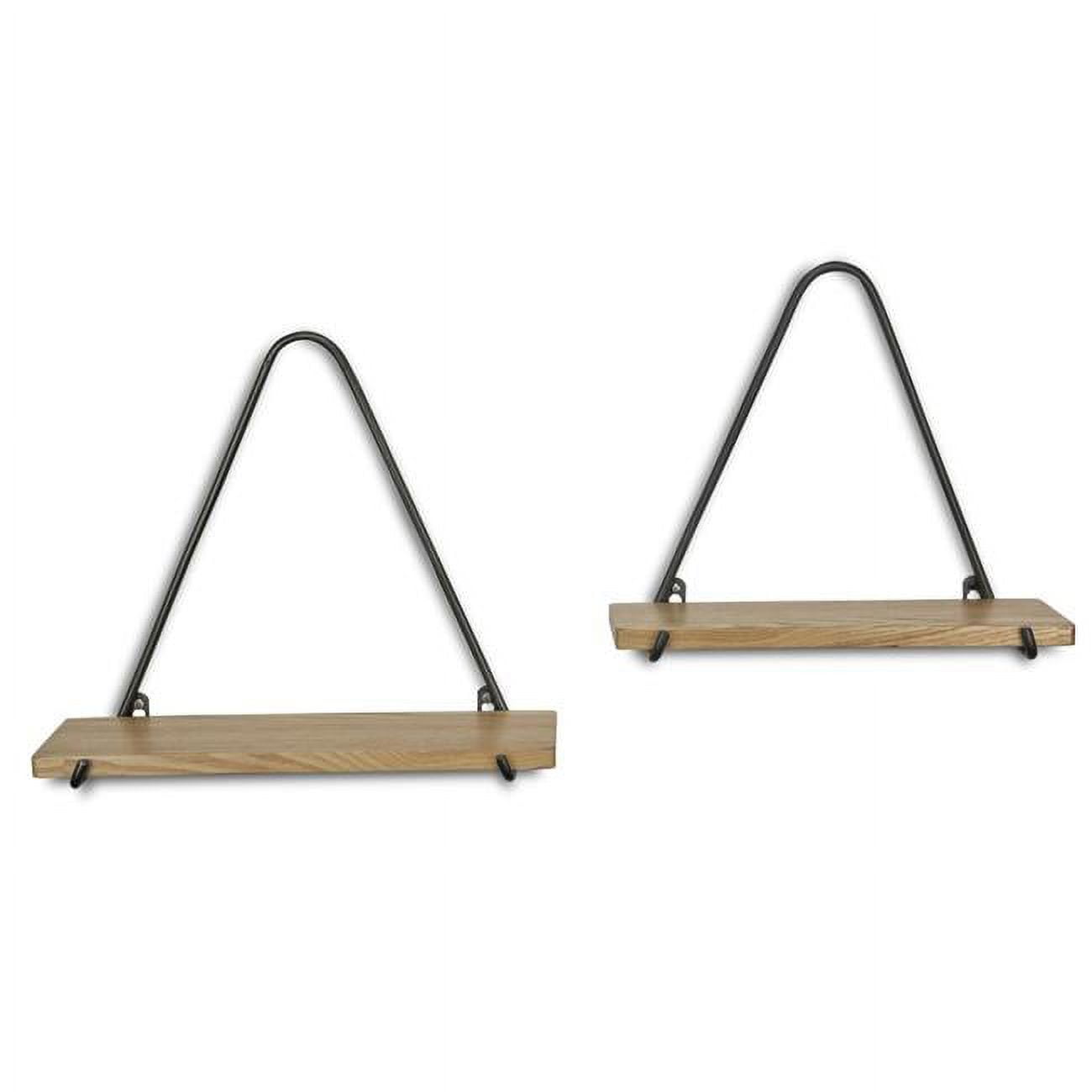 Metal Contemporary Wall Shelves, Black 2 Piece