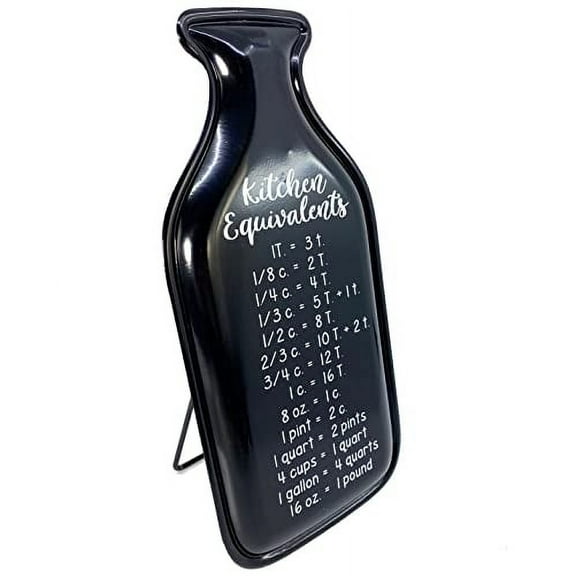 Metal Conversion Chart Sign - Easel Stand or Wall Hanging, Metal Milk Bottle Design 12" (Black)