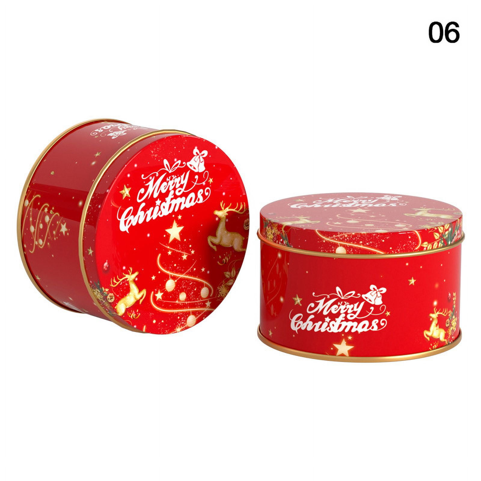Metal Cookie Box Christmas Gift Box Candy Storage Containers Tinplate