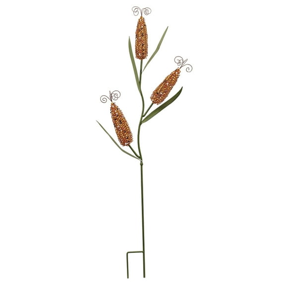 K KILIPES 45” Corn Metal Garden Stake Autumn Outdoor Decor Garden Stakes with Hand-Painted Design
