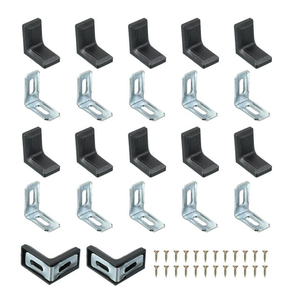 Uxcell Metal Corner Braces L-Shape Bracket Right Angle Board Holder Black