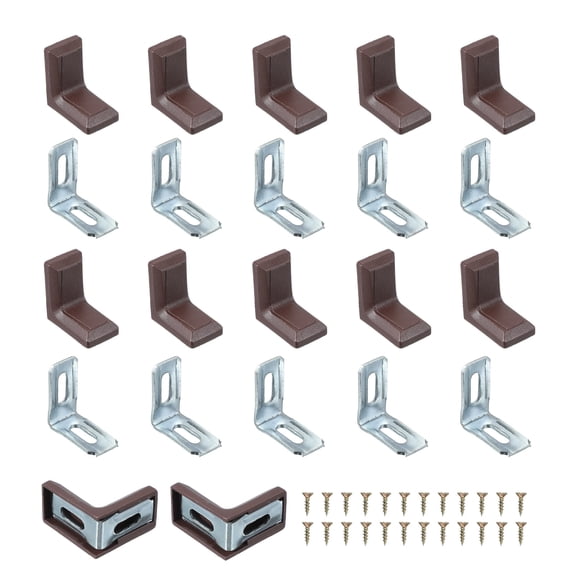 Uxcell Metal Corner Braces L-Shape Bracket Right Angle Board Holder Brown