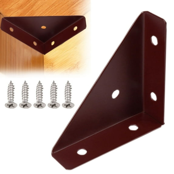 Metal Corner Bracket, for Bookshelf Bed, Style J, Triangular Corner Bracket Metal Connector with Screws, for Wooden Shelving Furniture, Bookshelf Bed Table Desk, Kingtowag