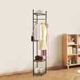 thumbnail image 1 of Metal Corner Clothes Rack, Gold Garment Rack Hall Tree, Freestanding Garment, 1 of 16
