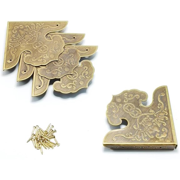 Metal Corner Guard Box Corner Protectors Decorative Corner Guard Edge Safety Guard Cabinet Corner Bumpers for Case Wooden Box Furniture Hardware