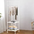 thumbnail image 1 of Metal Corner Organizer with Multi-Functional Shelves and Hooks, Detachable Space-Saving Storage Rack for Bedroom, Entryway, or Living Room Assembly, 1 of 9