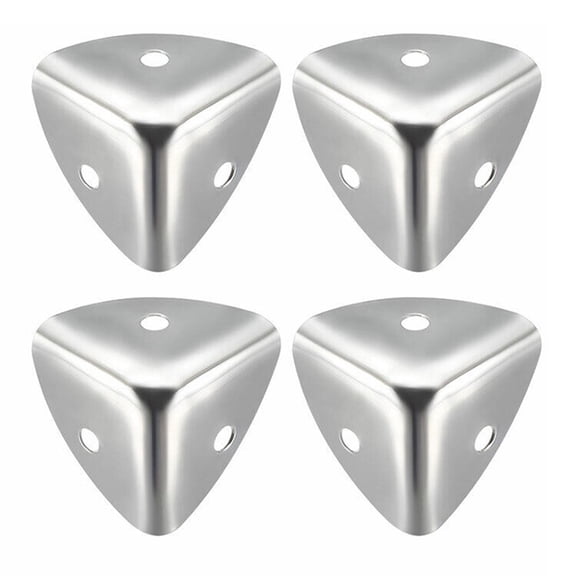 Metal Corner Protectors,40Mm Box Edge Angle Brackets Silver Zinc Alloy Chest Trunk Hardware,With Mounting Screws,4 Pack