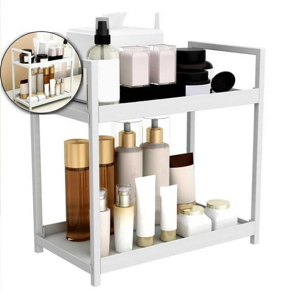 Metal Cosmetic Storage Rack, Multi-Layer Organizer Shelf, Desktop Beauty Product Display Stand for Vanity Use