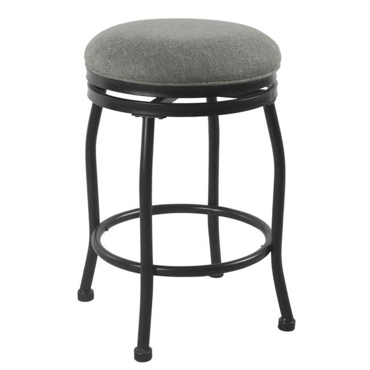 Charcoal Gray Swivel Backless Metal Counter Stool
