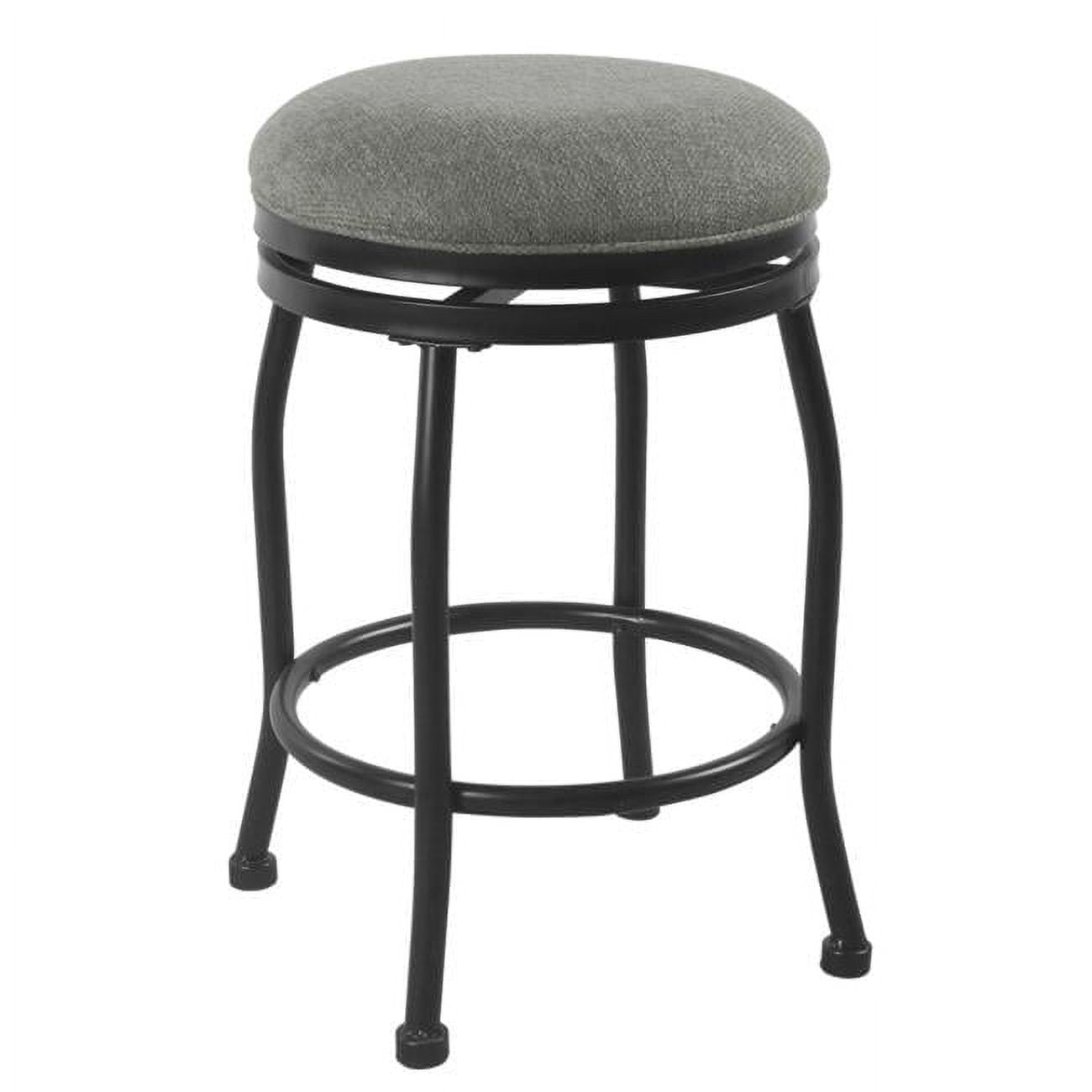 Charcoal Gray Swivel Backless Metal Counter Stool
