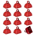 thumbnail image 1 of Metal Cowbell - (12 Pack), 3 Inch Red Cow Bells for Sporting Events, Cheering, Spirit, Loud Cow Bell Ideal Hand Percussion Cowbells Noise Makers for Sporting Events, Football Games, and Celebrations, 1 of 7