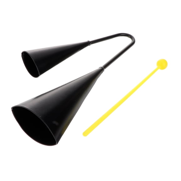 Large Size 1 Set Metal Cowbells Durable Calling Bell Black Musical Instrument for Outdoor Use
