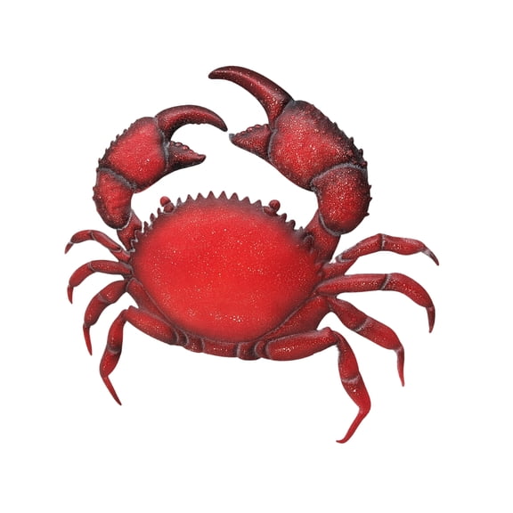 Metal Crab Wall Décor – Large Coastal Nautical Art for Indoor & Outdoor Spaces – Ocean-Themed Sea Life Decoration for Patio, Bathroom, Kitchen, or Living Room – Great Beach Gift for Crab Lovers