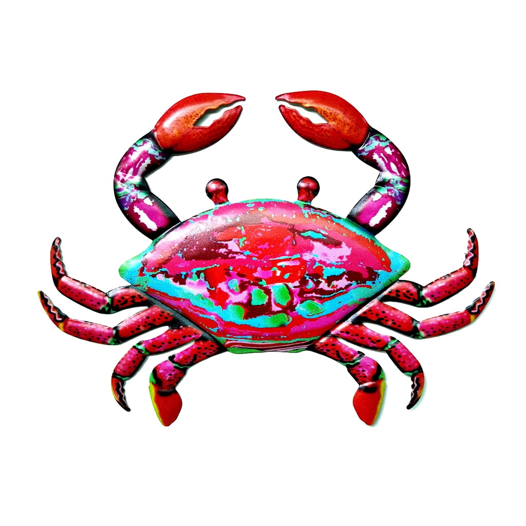 Metal Crab Wall Decor Large Nautical Hanging Art Decorative Sculpture