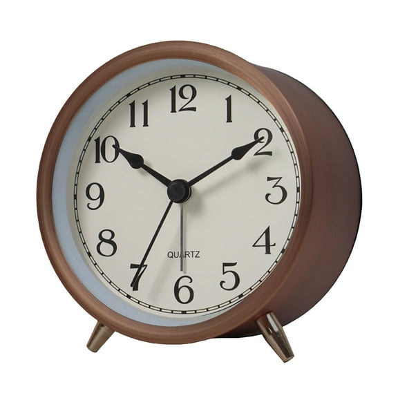 Metal Creative Alarm Clock Small Mute Alarm Clocks Bedside Electronic Round Number Desk Table Home Decoration Clock