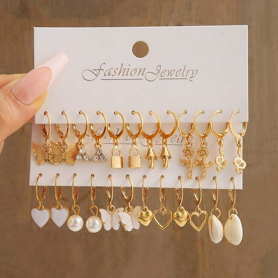 Metal Creative Simple Fried Dough Twists Chain Earring Set