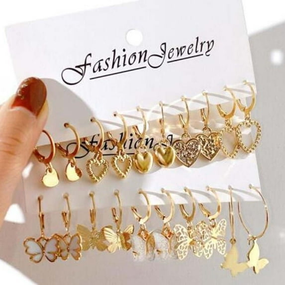 Metal Creative Simple Fried Dough Twists Chain Earring Set