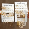 thumbnail image 1 of Metal Creative Simple Fried Dough Twists Chain Earring Set, 1 of 9