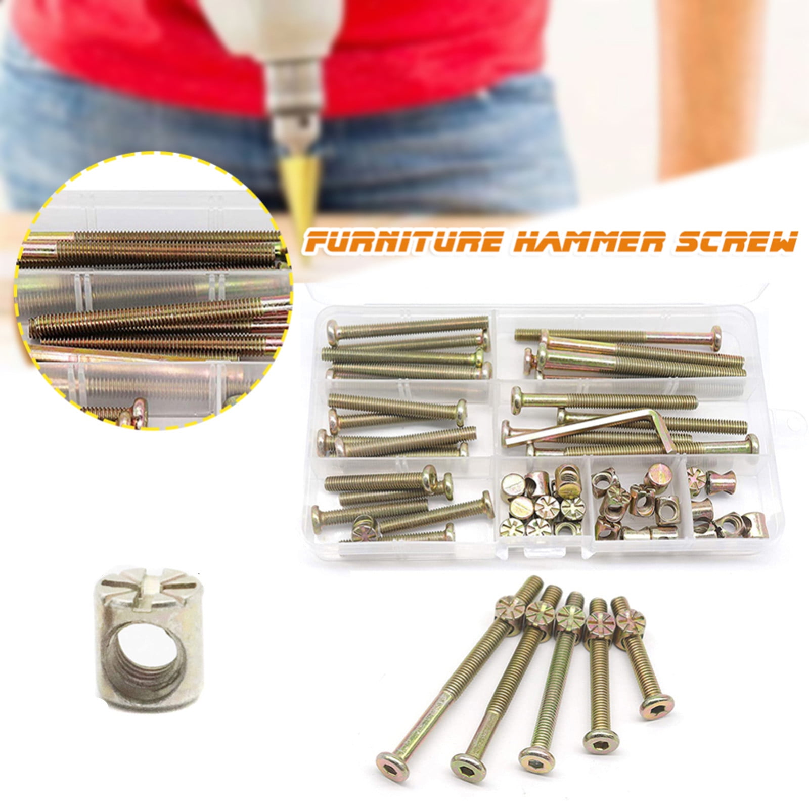 Metal Crib replacement parts,Bed frame screws,Crib screws Hardware