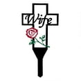 thumbnail image 1 of Metal Cross Garden Stake Graves Cemetery Decorations, Cemetery Memorial Cross Stake for Dad, Metal Cross Yard Stake Grave Markers, Memorial Signse, 1 of 13