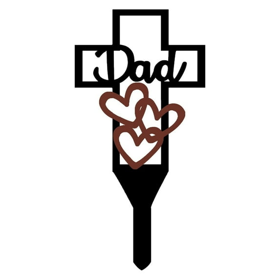 Metal Cross Garden Stake Graves Cemetery Decorations Memorial Signs Short Grave Markers for Families