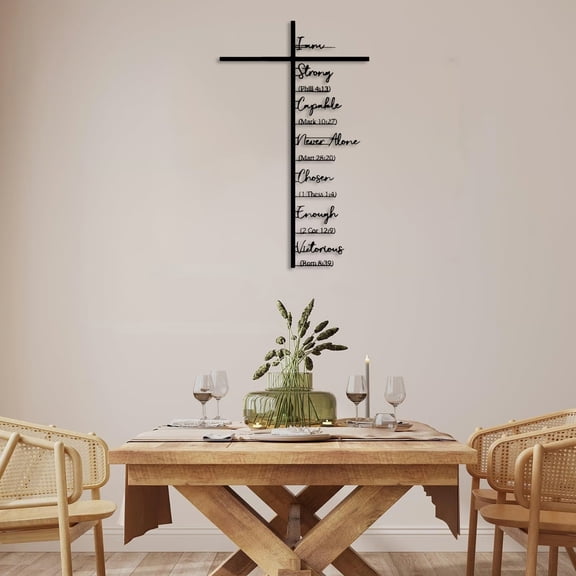 Metal Cross Wall Art 12 Inch, Tree of Life Design Christian Wall Decor for Living Room, Church, Office and Cafe Faith Spaces